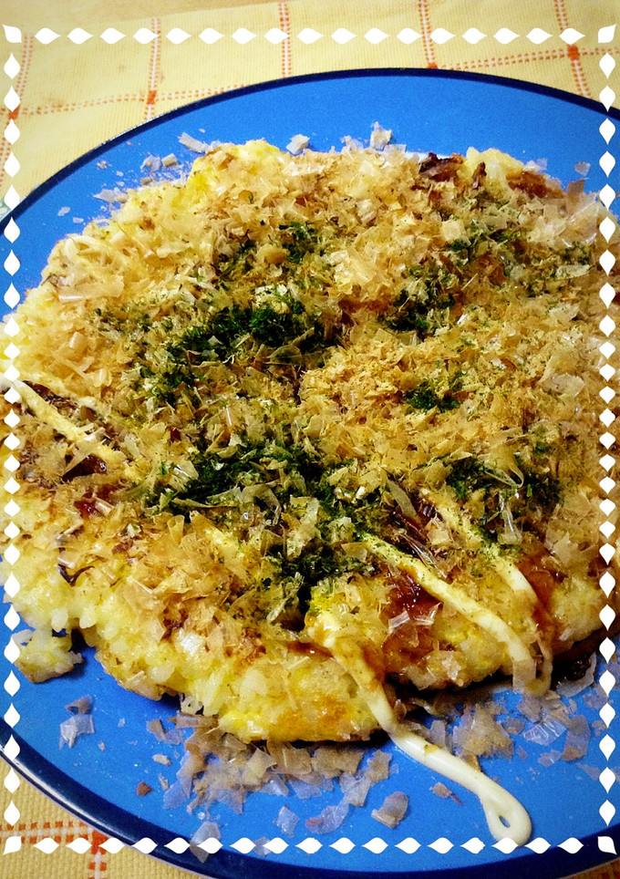 ご飯入りお好み焼き風卵焼き-レシピのメイン写真