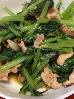 小松菜と豚肉の炒め物-レシピのメイン写真