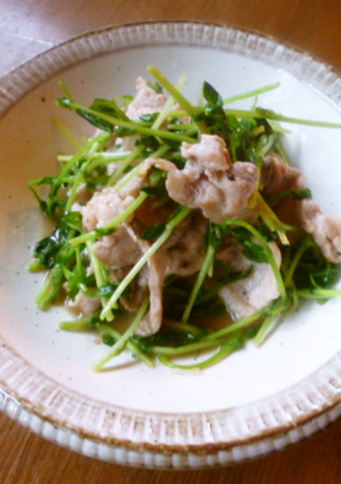 豆苗と豚肉のあっさり炒め♪-レシピのメイン写真