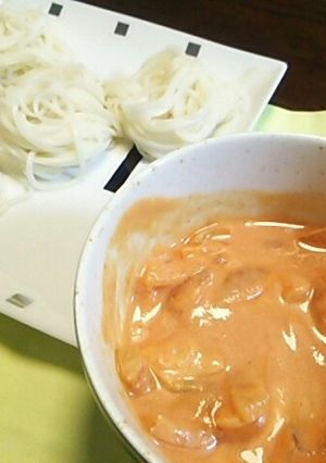 濃厚☆鮭のトマトクリームそうめん-レシピのメイン写真