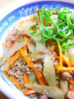 簡単♪ゴボウの甘辛丼ぶり♥-レシピのメイン写真