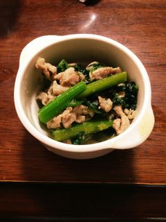 ツルムラサキ豚肉炒め-レシピのメイン写真