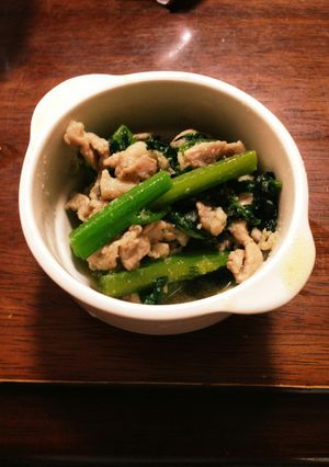ツルムラサキ豚肉炒め-レシピのメイン写真