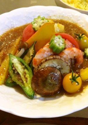 産直野菜トッピングの梨スープカレー-レシピのメイン写真