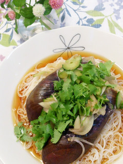 ♪エスニック焼きナス素麺♪-レシピのメイン写真