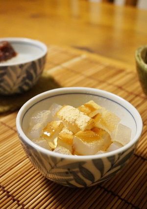 おやつに☆寒天のきな粉黒蜜かけ☆-レシピのメイン写真