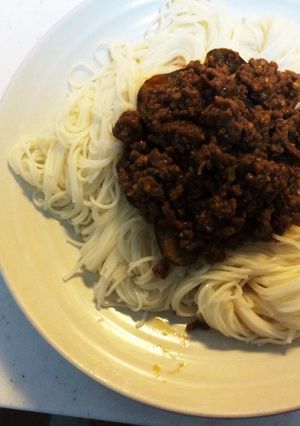 素麺！ナスと挽肉の甘辛のせ-レシピのメイン写真