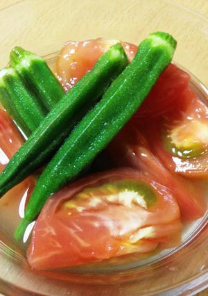 レンジで時短！オクラとトマトの冷しおでん-レシピのメイン写真