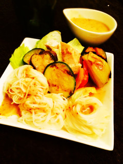 ごまドレで食べる!夏野菜グリルそうめん-レシピのメイン写真