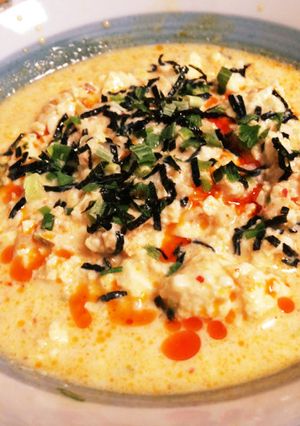 鳥ひき肉と豆腐の冷たいピリ辛豆乳スープ-レシピのメイン写真