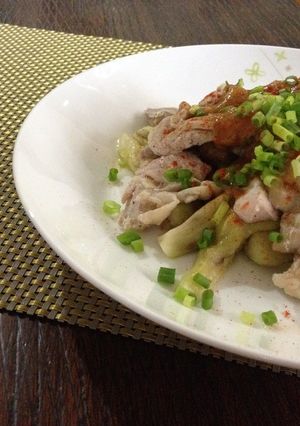 アマニ油ドレで☆鶏肉とナスの棒棒鶏風-レシピのメイン写真