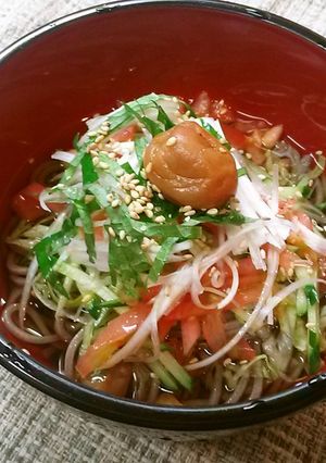 簡単 さっぱり 冷たい梅肉そば-レシピのメイン写真