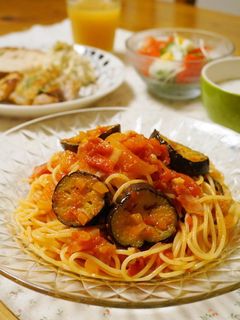 トマトと茄子とベーコンの冷製パスタ-レシピのメイン写真