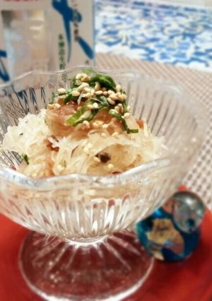 お刺身つまが変身☆梅ポン味-レシピのメイン写真