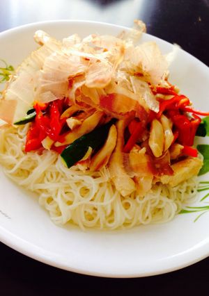 簡単!夏野菜のスタミナ素麺-レシピのメイン写真