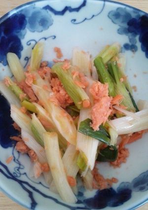 簡単！長ネギと鮭フレークの和えもの-レシピのメイン写真