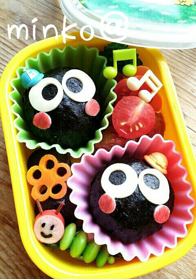 簡単キャラ弁 まっくろくろすけ♪-レシピのメイン写真