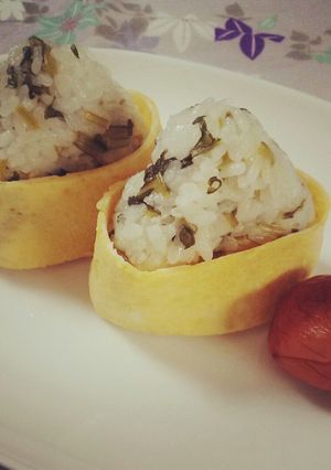 みぶ菜のおにぎり-レシピのメイン写真