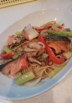 鮭と野菜のパスタ-レシピのメイン写真