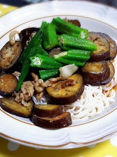 ピリ辛!冷やし肉茄子そうめん-レシピのメイン写真