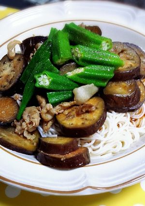 ピリ辛！冷やし肉茄子そうめん-レシピのメイン写真