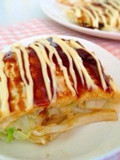 もちもち♪うどん入りお好み焼き-レシピのメイン写真