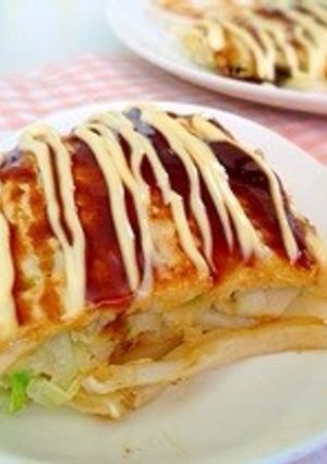もちもち♪うどん入りお好み焼き-レシピのメイン写真