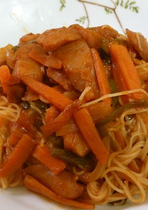 我が家の『そうめんナポリタン♪』-レシピのメイン写真