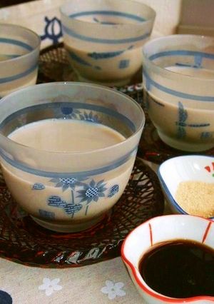 レンジで❃ほうじ茶プリン~黒蜜きな粉~-レシピのメイン写真