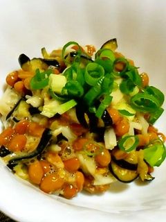 ナスとエノキの納豆あえ♪-レシピのメイン写真