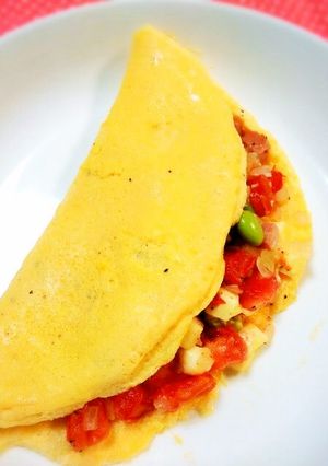 電子レンジdeパフ♡オムレツ～♪-レシピのメイン写真
