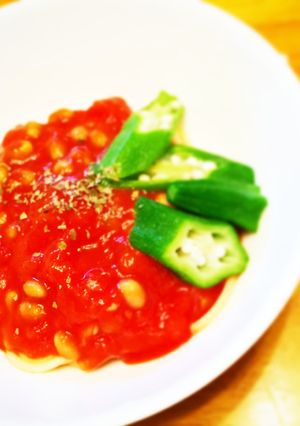 トマトと納豆の冷製パスタ-レシピのメイン写真