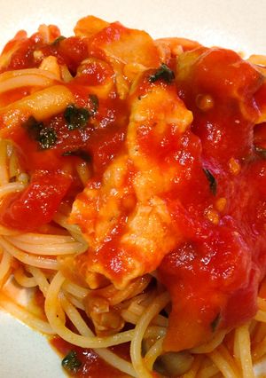 大葉香る豚肉のトマトソースパスタ-レシピのメイン写真