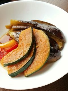 レンジで時短☆ナスとカボチャの焼き浸し-レシピのメイン写真