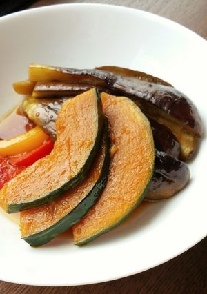 レンジで時短☆ナスとカボチャの焼き浸し-レシピのメイン写真