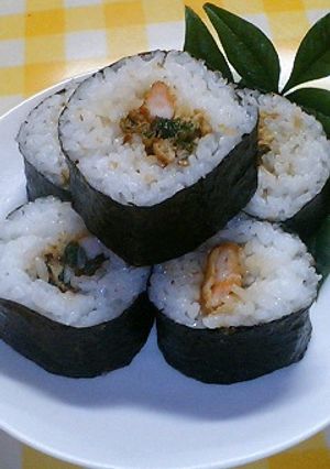 大葉にんにく醤油ＤＥエビ天海苔巻き-レシピのメイン写真