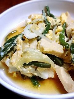 いんげんと高野豆腐の卵とじ-レシピのメイン写真
