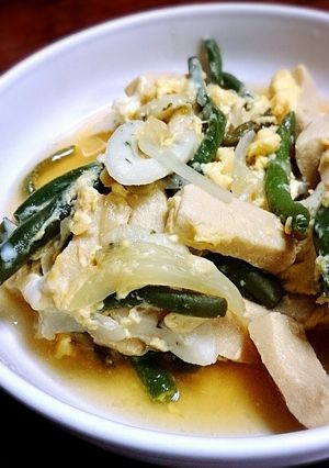 いんげんと高野豆腐の卵とじ-レシピのメイン写真