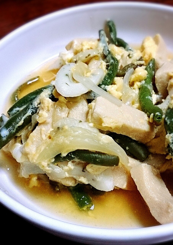 いんげんと高野豆腐の卵とじ-レシピのメイン写真