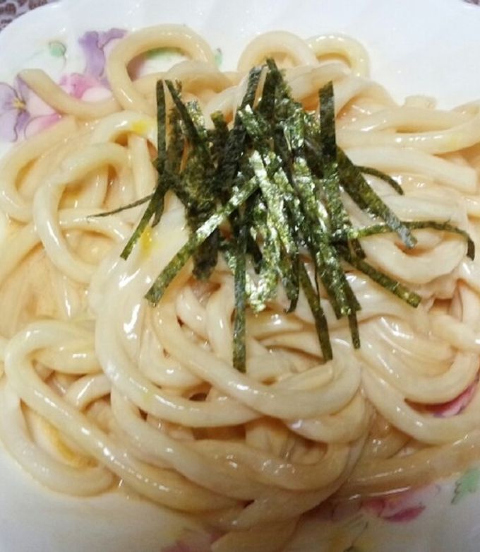 レンジで簡単♪濃厚!バタマヨうどん♡-レシピのメイン写真