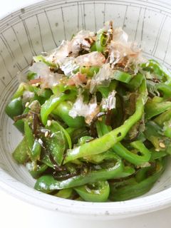 1人分!レンジで!ピーマンの塩こんぶあえ-レシピのメイン写真