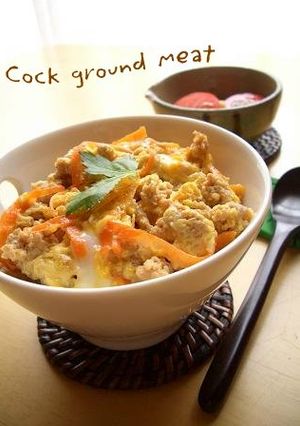 鶏ひき肉の卵とじ-レシピのメイン写真
