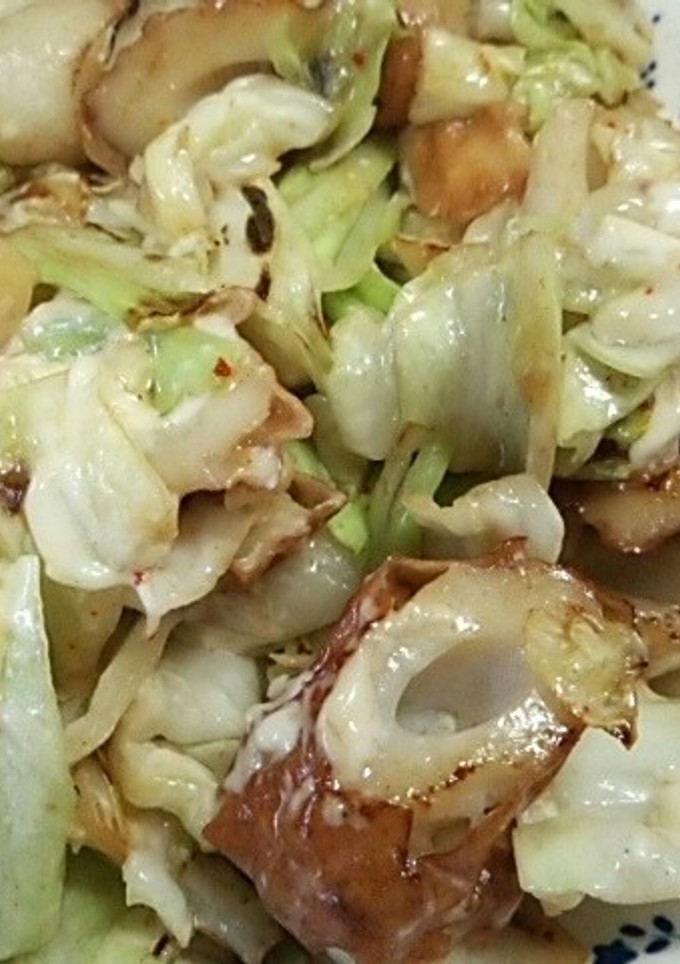 キャベツと竹輪のマヨ醤油炒め-レシピのメイン写真