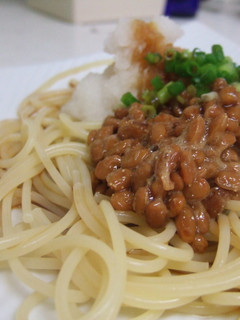 納豆パスタ@大葉にんにく醤油を使って。-レシピのメイン写真