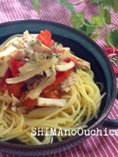 キノコと鶏挽肉の和風スープパスタ-レシピのメイン写真