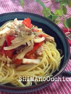 キノコと鶏挽肉の和風スープパスタ-レシピのメイン写真