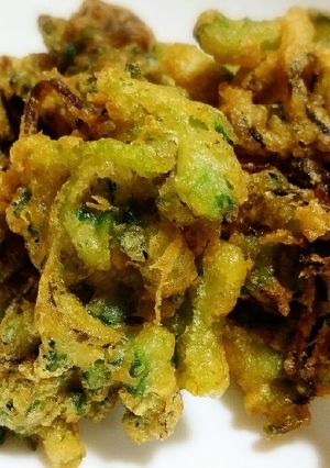苦くない!ゴーヤと塩昆布のかき揚げ-レシピのメイン写真