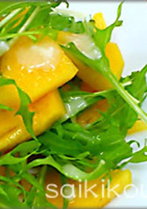 塩糀で作る柿と水菜のサラダ-レシピのメイン写真