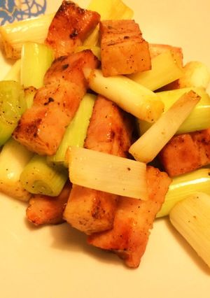 厚切りベーコンと長ネギの炒め♡-レシピのメイン写真