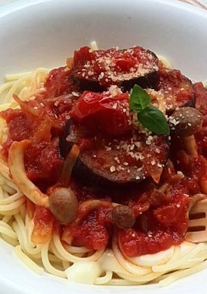 なすとトマトのパスタ！味に深みはこれ！-レシピのメイン写真